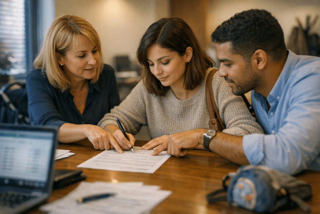 Fiatal anya aláírja anyák SZJA-kedvezménye és családi adókedvezménye nyilatkozatát HR-nél